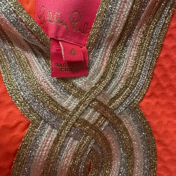 Lilly Pulitzer Size 4 orange dress - Picture 3 of 3